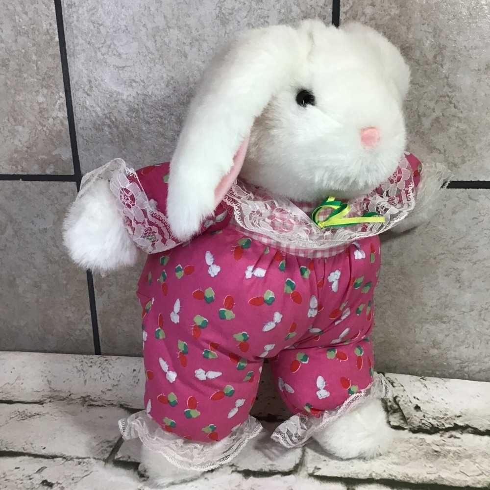 Kuddle Me Toys Vintage Plush Bunny Rabbit Pink Easter Stuffed Kellytoy